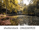 Alfred Nicholas Memorial Gardens on a warm sunny autumn day in the Dandenongs regoion of Sassafras, Victoria, Australia