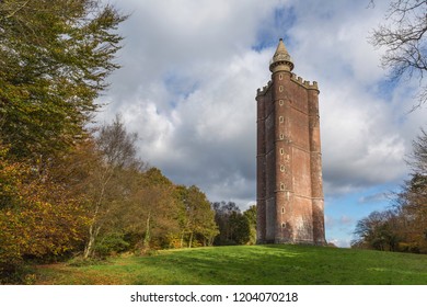 Alfred's Tower, Near Stourhead, England In Autumn. A Folly Constructed By Henry Hoare II In 18th Century To Commemorate King Alfred's Victory Over The Danes At The Battle Of Eddington