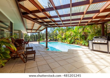 Alfresco backyard with pool