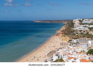 Algarve Beach. Salema Beach In The Algarve, Portugal