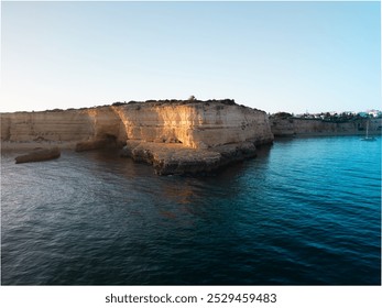 Algarve Coastal Cliffs Sunset Drone Photography - Powered by Shutterstock