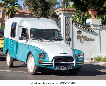 ALGECIRAS, SPAIN - OCTOBER 9, 2016: Concentration / Meeting Of The Historic Cars Citroen 2cv Y Dyane. Foto Shows An Dyane Station Wagon From The 50s And 70s, Acadiane