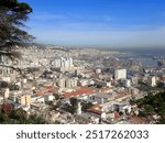 Alger the capital city of Algeria, North Africa, city centre of Algiers, the capital of Algeria, Landscape of Algiers city With port and mediterranean sea and white buildings, Arab Maghreb Africa.