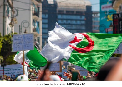 Algeria, Algiers - August 16 2019 : thousands of Algerians keep up pressure in the 26th week of protest , against the current government, and against corruptions in The country
