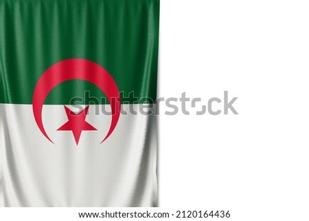 Algeria flag isolated on white background. Close up of the Algeria flag. flag symbols of Algerian.