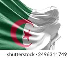 Algeria flag waving on white background with clipping path. Cliping path is easily cutout the flag. Algeria national flag for independence day.