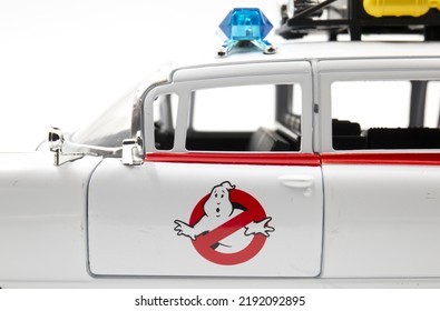 Algers, Algeria - August 20, 2022 - ECTO-1 - Ghost Busters Logo Car