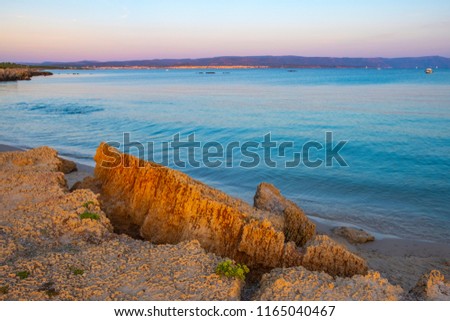 Alghero Sardinia Italy Panoramic View Spiaggia Stock Photo