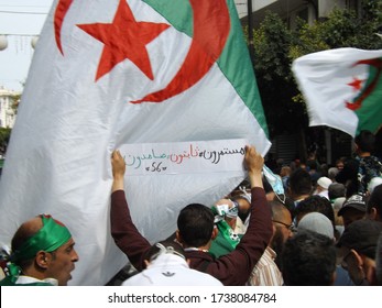 Algiers, Algeria - March 13 2019 : Thousands Of People Participate In Demonstrations Against The 