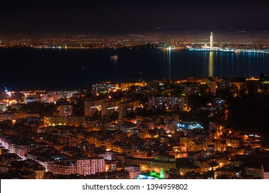 Algiers Cityscape, The Capital Of Algeria At Night