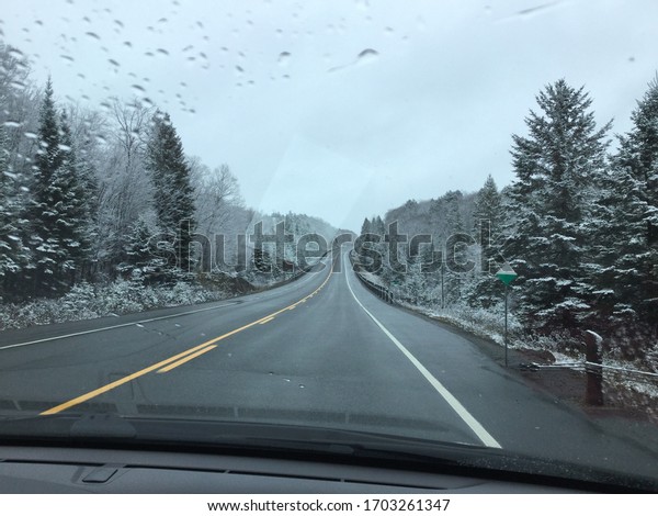 Algonquin Provincial\
Park on first snow\
fall