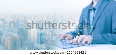 algorithm diagram flow on a computer laptop. hierarchy scheme, model work structure digital. concept of design workflow automation with flowcharts, business processes, and data management organigram