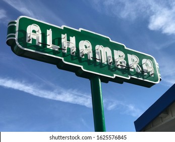 Alhambra, California, USA. January 23, 2020. Sign when entering the city of Alhambra, California. 