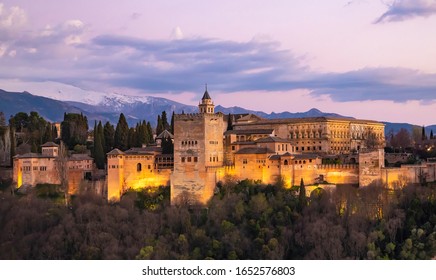 Alhambra palace at sunset, Granada, Spain - Powered by Shutterstock