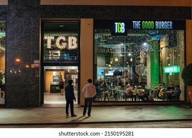 Alicante, Spain - April 21, 2022: View Of The Entrance To The City Fast Food Restaurant