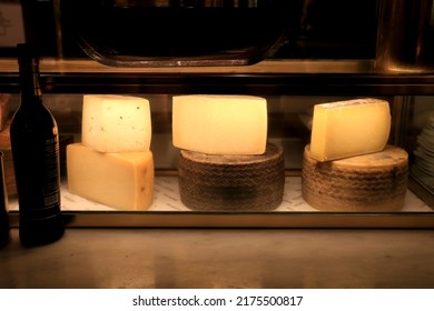 Alicante, Spain- June 26, 2022: Tasty Cured Spanish Cheeses At A Restaurant Called Manero In Alicante