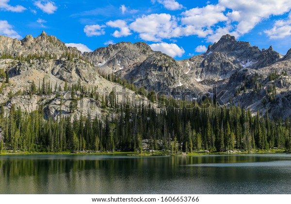 Alice Lake in the Sawtooth Mountain Wilderness near\
Sun Valley, Idaho