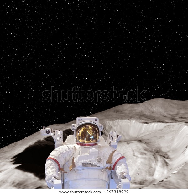 Alien planet landscape. Astronaut.
Stars. The elements of this image furnished by
NASA.
