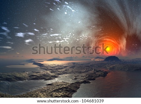 Alien Planet with Mystic Sky