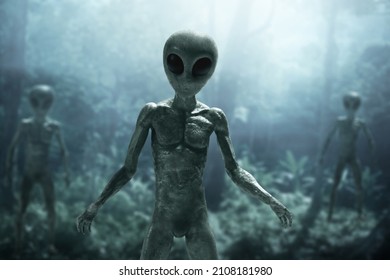 Aliens creature in the forest - Shutterstock ID 2108181980
