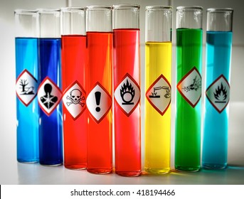 Aligned Chemical Danger Pictograms - Oxidizing