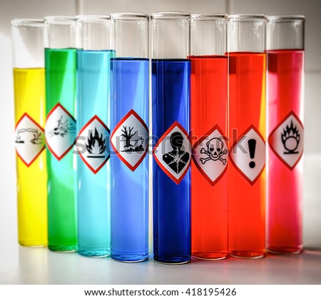 Aligned Chemical Danger pictograms - Serious Health Hazard