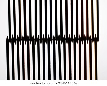 Alignment shadow of colored pencil on white background