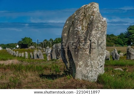Alignments of Menec - standing stones - the largest megalithic site in the world, Carnac, Brittany, France