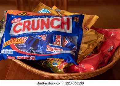 Aliso Viejo, CA / USA - 10/28/2018: Nestle Crunch Halloween Candy