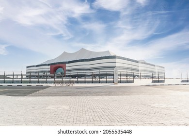 Al-Khor, Qatar - October 2021: Al Bayt Stadium is a proposed football stadium which will be built in Al Khor, Qatar, in time for the 2022 FIFA World Cup.