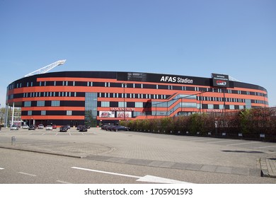 Alkmaar, Netherlands, 16 April 2020: Afas Soccer Stadium (AFAS Stadion) Of The Football Team AZ Alkmaar In The Dutch Province Of North Holland. 