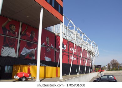 Alkmaar, Netherlands, 16 April 2020: Afas Soccer Stadium (AFAS Stadion) Of The Football Team AZ Alkmaar In The Dutch Province Of North Holland. 