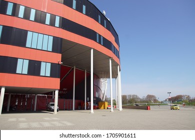 Alkmaar, Netherlands, 16 April 2020: Afas Soccer Stadium (AFAS Stadion) Of The Football Team AZ Alkmaar In The Dutch Province Of North Holland. 