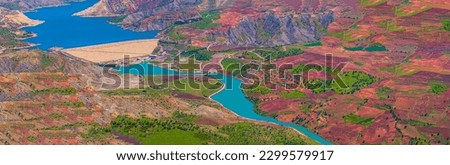 Alkumru Dam and Hydroelectric Power Plant is a dam located on the Botan Stream, which is a tributary of the Tigris river, within the borders of Siirt province in the Southeastern Anatolia Region. Stock photo © 