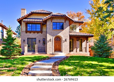 All Brick, Two Story Luxury Home In Denver, Colorado, United States.