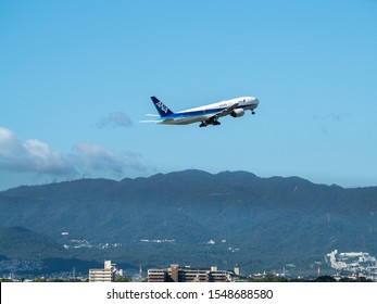 All Nippon Airways (ANA) Boeing 777-281/ER at Osaka International Airport in Osaka, Japan on October 4, 2019