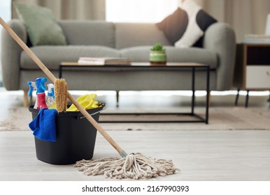 All Youll Need For Deep Clean. Shot Of A Bucket Of Cleaning Supplies.