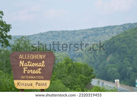 Allegheny national forest state park Pa, summer tourist destination, copy space, vacation summer day
