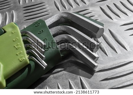 Allen keys . hex wrenches. worktool.