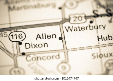 Allen Nebraska Usa On Map Stock Photo (Edit Now) 1012474747