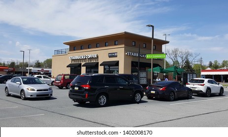 ALLENTOWN, PENNSYLVANIA, US - April 23, 2019: Starbucks Locations Like This One At The Lehigh Valley's South Mall Have Breathed New Life Into Struggling Suburban Retail Spaces.