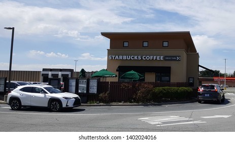 ALLENTOWN, PENNSYLVANIA, US - April 23, 2019: Starbucks Locations Like This One At Lehigh Valley's South Mall Are Spreading From High Income Cities Into Suburban Areas.  