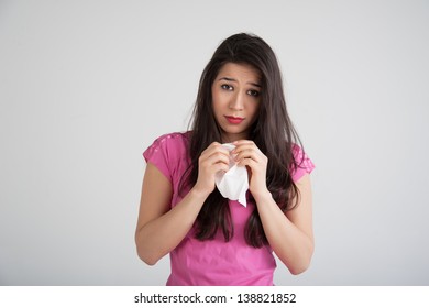 Allergies, The Common Cold, Flu-woman Sneezes.