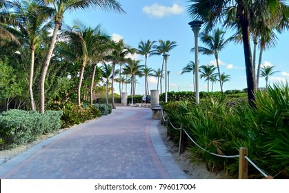 Alley on the beach for recreation and sport in Miami