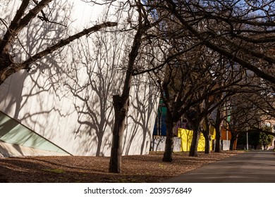 Alley Outside Modern Museum In City.