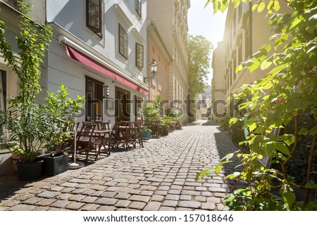Alley at Spittelberg - Old town, Vienna, Austria