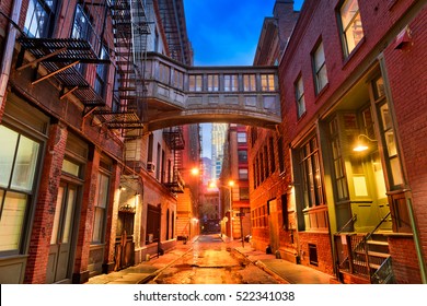 Alley In The Tribeca Neighborhood In New York City.