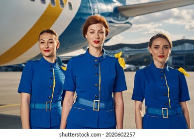 All-female Aircrew Posing For The Camera Outside