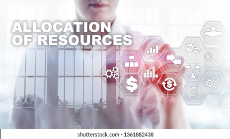 Allocation Of Resources Concept. Strategic Planning. Mixed Media. Abstract Business Background. Financial Technology And Communication Concept.