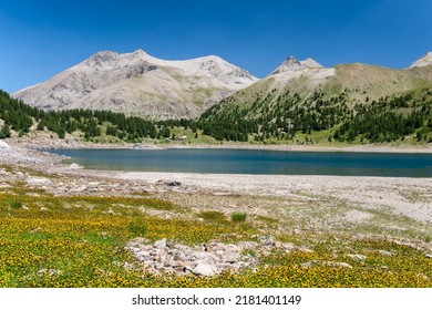 Allos Glacial Lake In The Maritime Alps, France